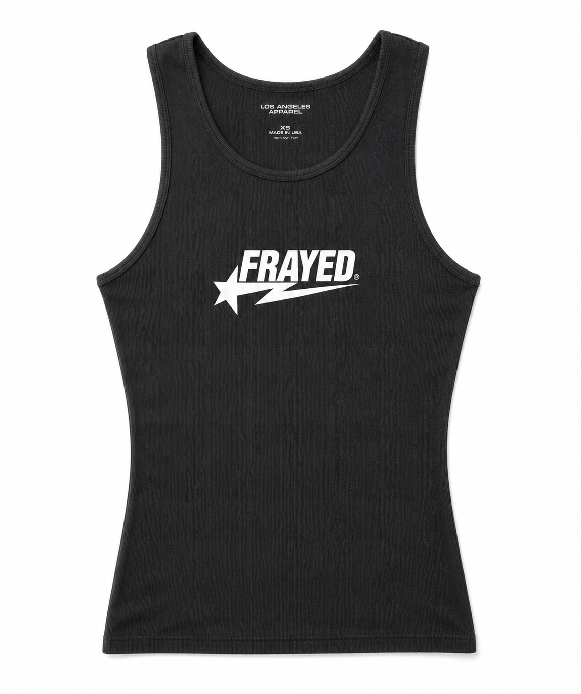 Dark Grayed Frayed Star Tank