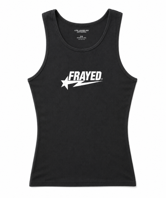 Dark Grayed Frayed Star Tank