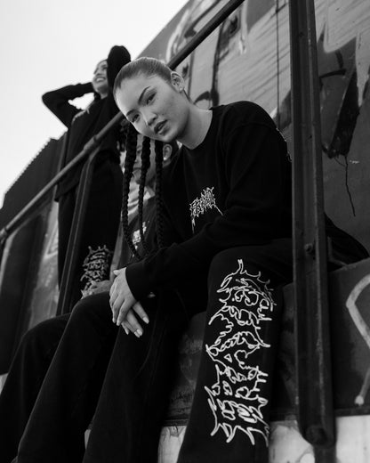 Frayed Spiked Sweat Pant