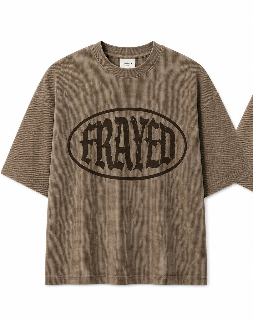 “Here To Disrespect Weight” Brown Waffle Tee