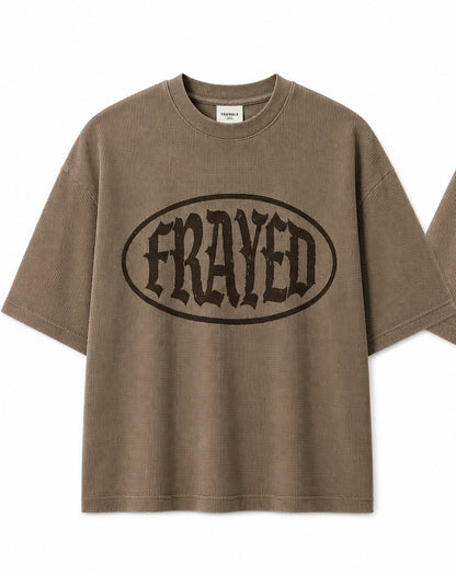 “Here To Disrespect Weight” Brown Waffle Tee