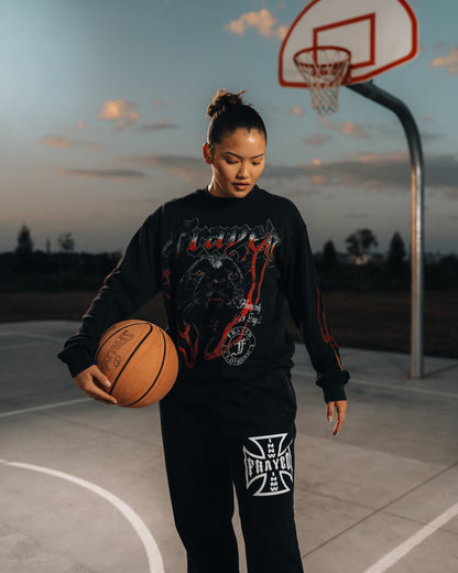 Frayed Panther Waffle Longsleeve