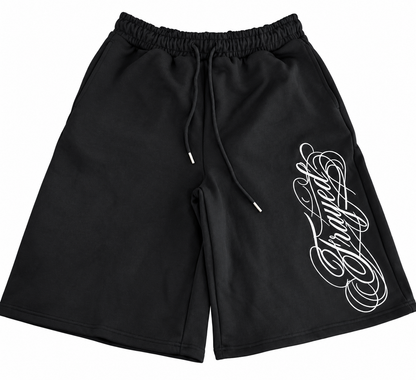 Cursive Oversized Shorts