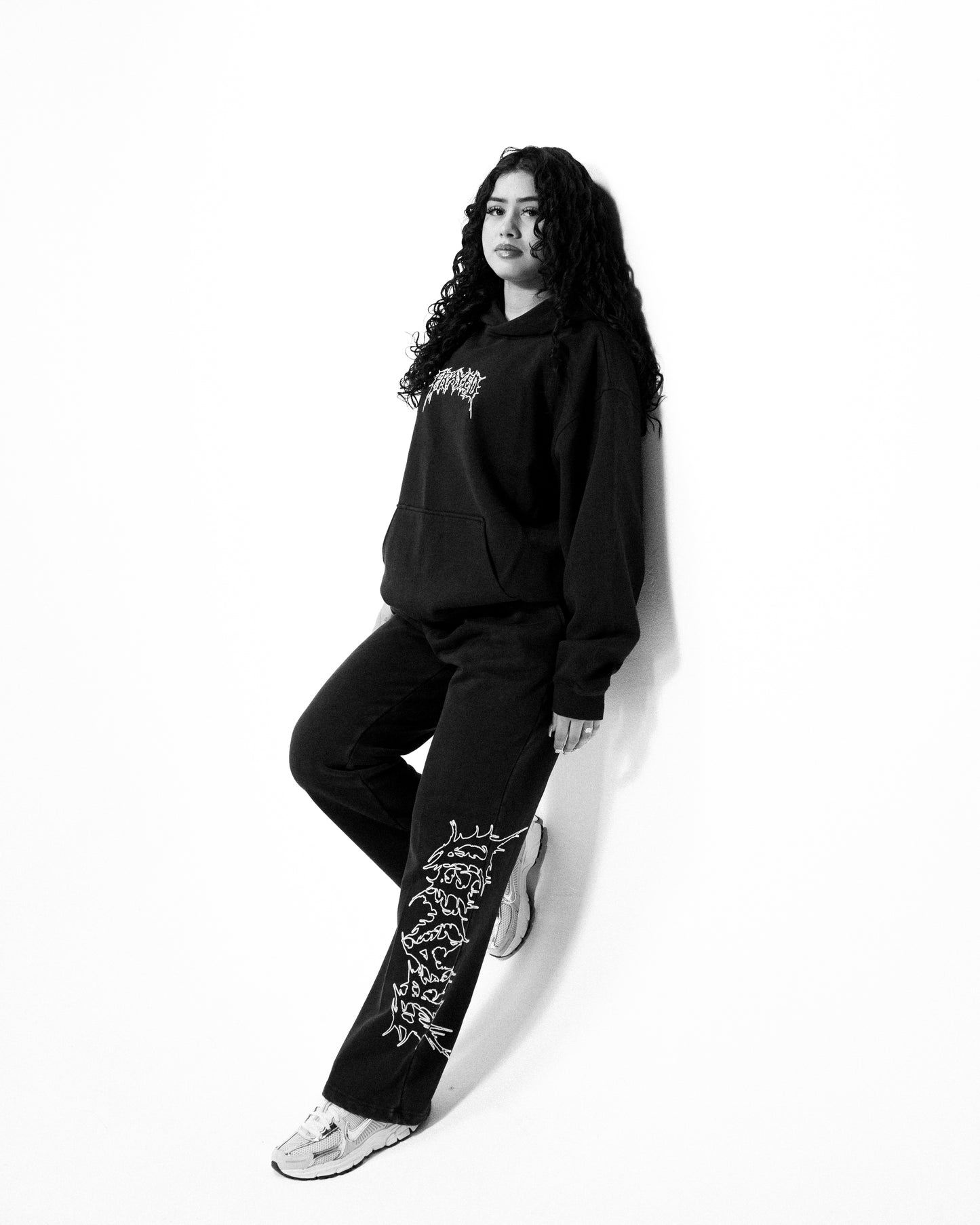 Frayed Spiked Sweat Pant