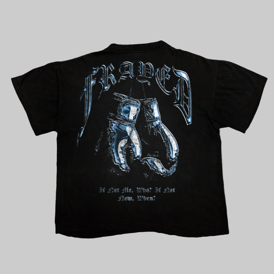 FRAYED ICEY BLUE GLOVES